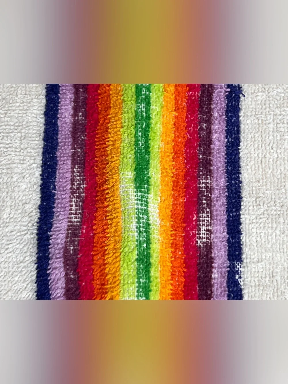 VTG Cannon Monticello Striped Rainbow Hand Towel Retro 23”x 15”